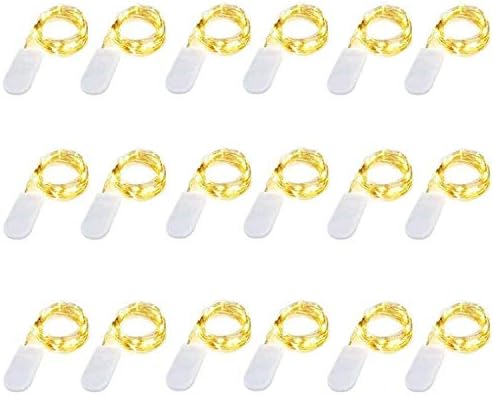 Fairy Lights Battery Operated (Included), 6.6ft 20 LED Mini String Light, Waterproof Silver Wire Firefly Starry Light for DIY Wedding Christmas Party Mason Jars Decor Indoor (Cool White, 30 Pack)