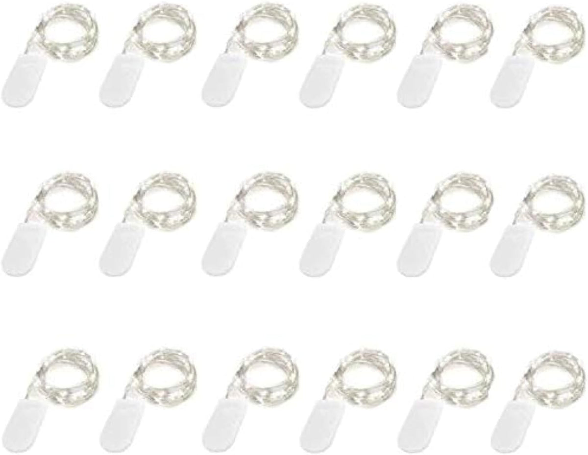 Fairy Lights Battery Operated (Included), 6.6ft 20 LED Mini String Light, Waterproof Silver Wire Firefly Starry Light for DIY Wedding Christmas Party Mason Jars Decor Indoor (Cool White, 30 Pack)
