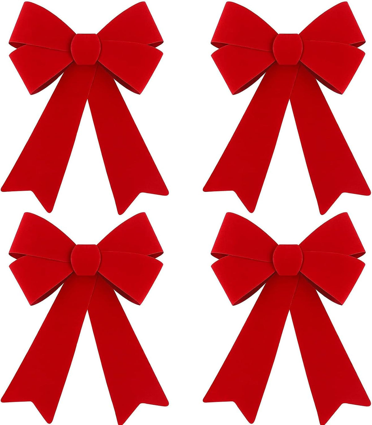 MCEAST 20 Pieces Red Christmas Bows 6.2 x 4.7 Inches Holiday Tree Bows Xmas Wreath Bows for Hanging and Decorating Doors Christmas Trees Weddings Parties