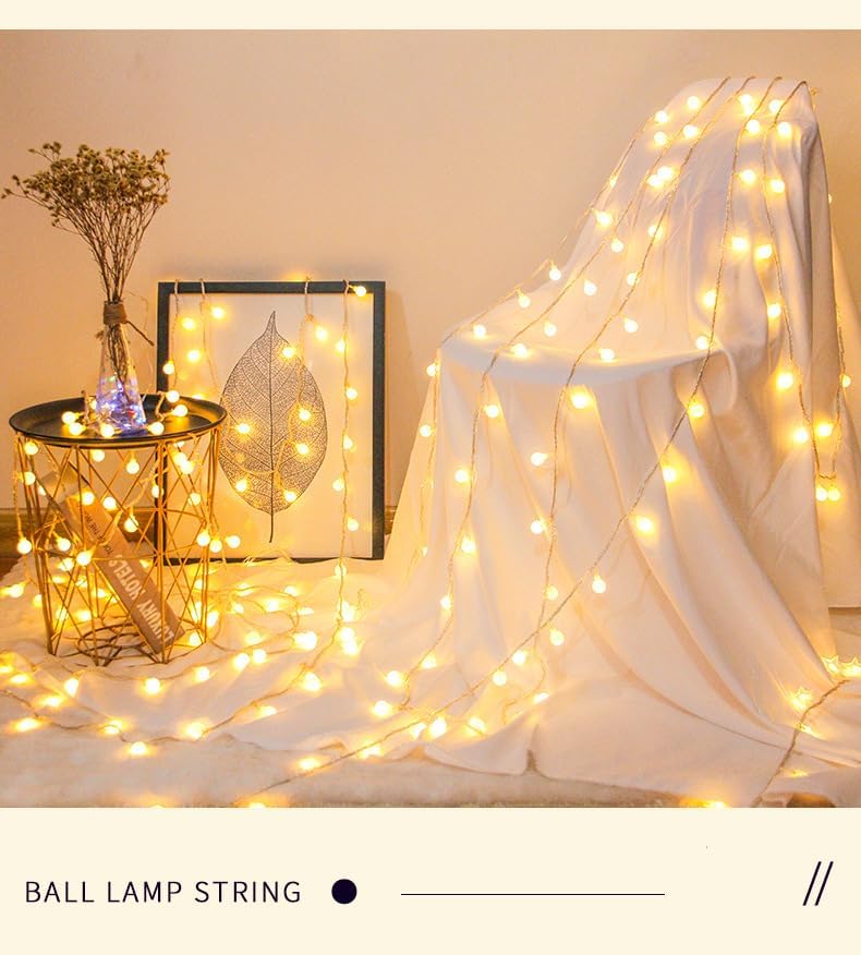 PA LED String Lights, Mini Battery Powered Copper Wire Starry Fairy Lights, Battery Operated Lights for Bedroom, Christmas, Parties, Wedding, Centerpiece, Decoration (10m/32ft White),1 Pack