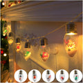 Fairy Lights, Christmas Tree Decor Hanging String Lights Creative PVC Clear Light Bulb Modeling Led Copper Wire Lights for Party Wedding Birthday Decor