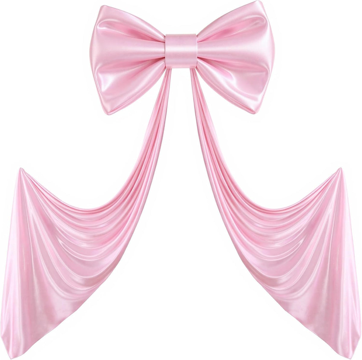 Giant Ivory Bow for Backdrop 80x24 Inches Large Satin Ribbon Bow Wall Decor for Wedding Birthday Baby Shower Party Photo Booth, Washable Reusable Big Bow for Nursery Bedroom Door Hanging Decoration