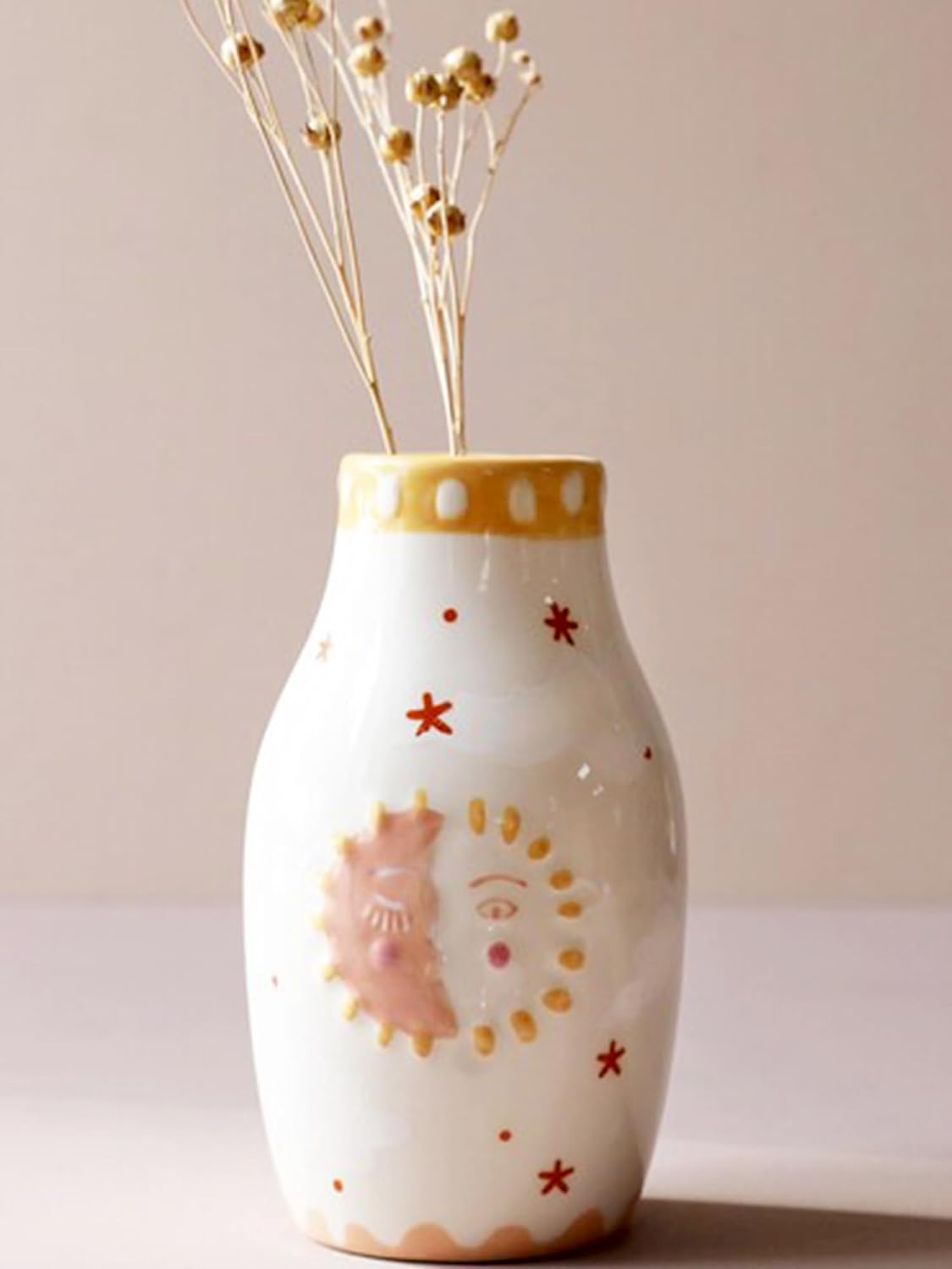 Handcrafted Ceramic Duck Vase, White Modern Flower Vase with Duck Design | Round Aesthetic Table Decor,Trendy Art Centerpiece,Small Funny Vase for Bathroom & Coffee Table,Unique Goose Home Decor Gift