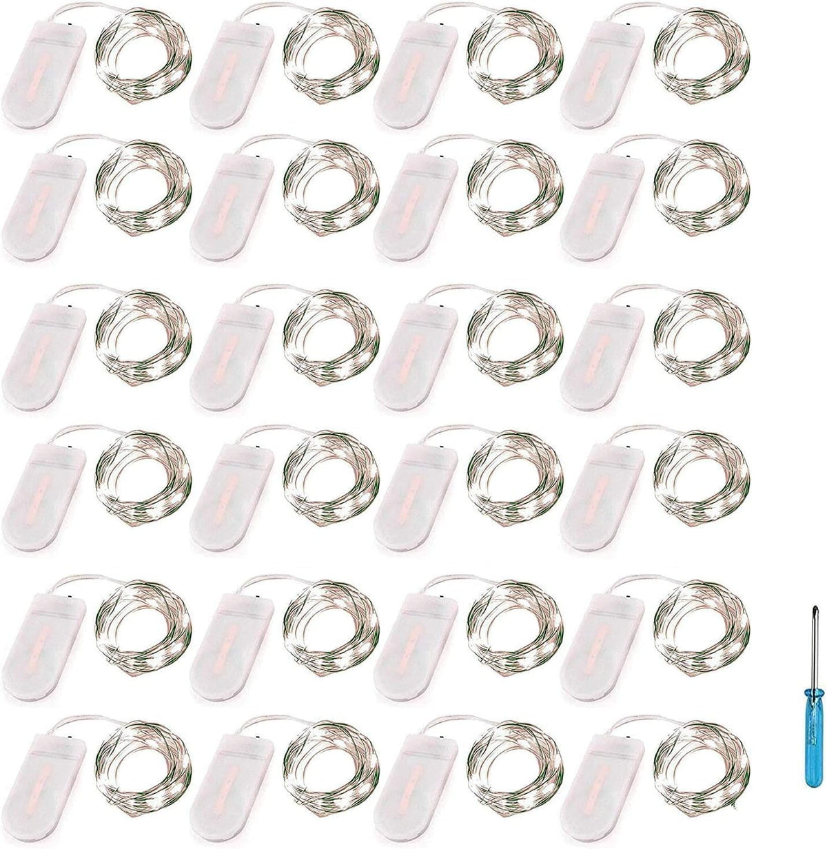 YJFWAL 18 Pack Fairy String Lights(Batteries Included) 10.2FT 30LEDs Waterproof Copper Wire Firefly Light Mini Starry Moon Lights for DIY Wedding Party Mason Jars Christmas Tree Gift Deco (7 Colors)