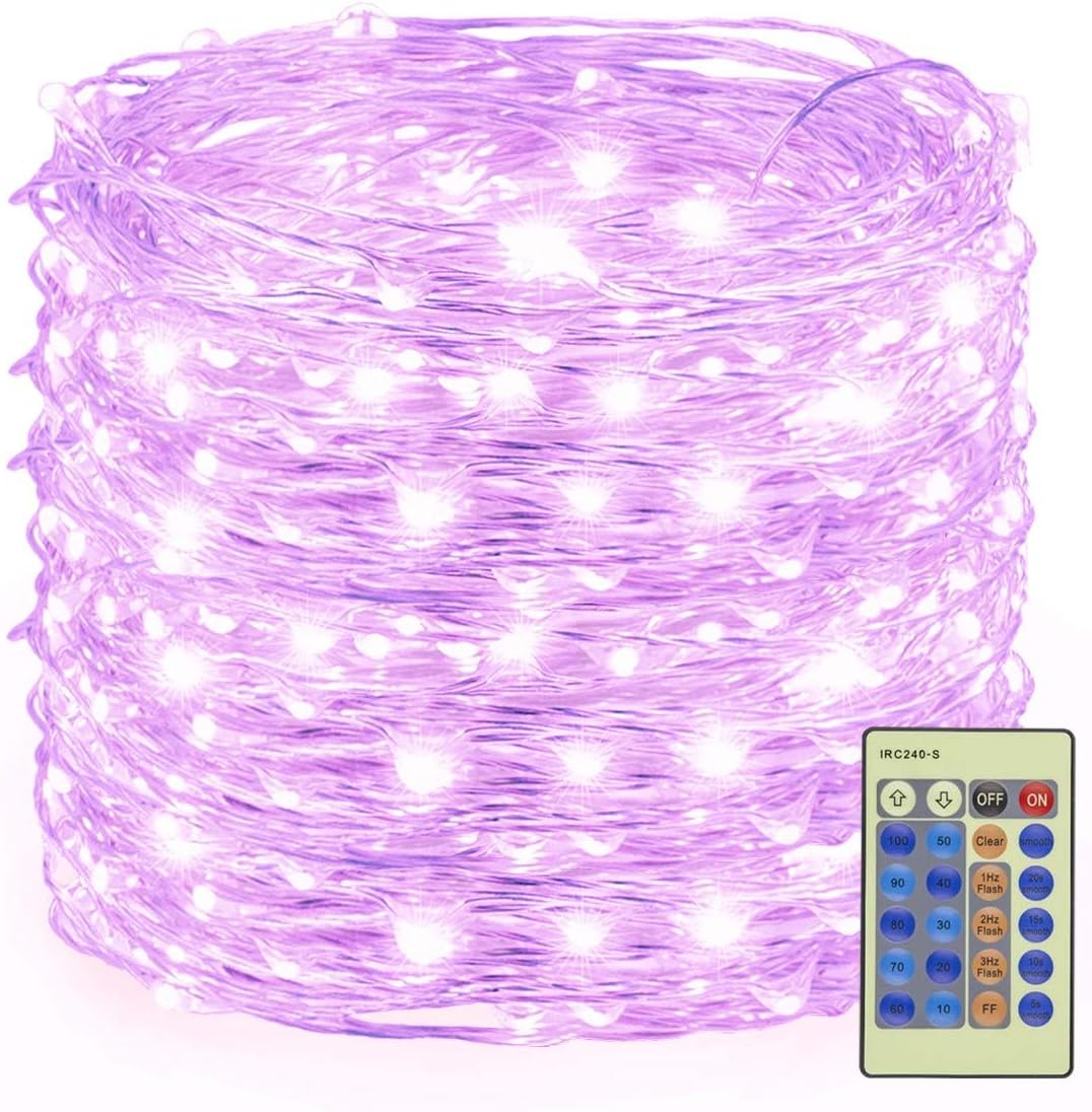Decute 500LED 164ft Fairy String Lights Cool White Christmas Light Silver Wire with Remote, Firefly Lights Starry Light for DIY Christmas Tree Costume Wedding Party Table Centerpiece Decor