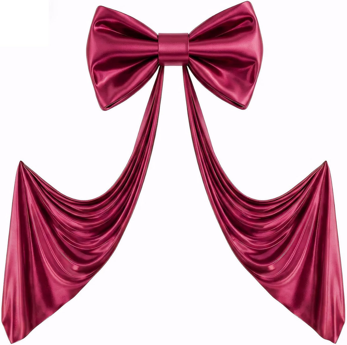 Giant Ivory Bow for Backdrop 80x24 Inches Large Satin Ribbon Bow Wall Decor for Wedding Birthday Baby Shower Party Photo Booth, Washable Reusable Big Bow for Nursery Bedroom Door Hanging Decoration