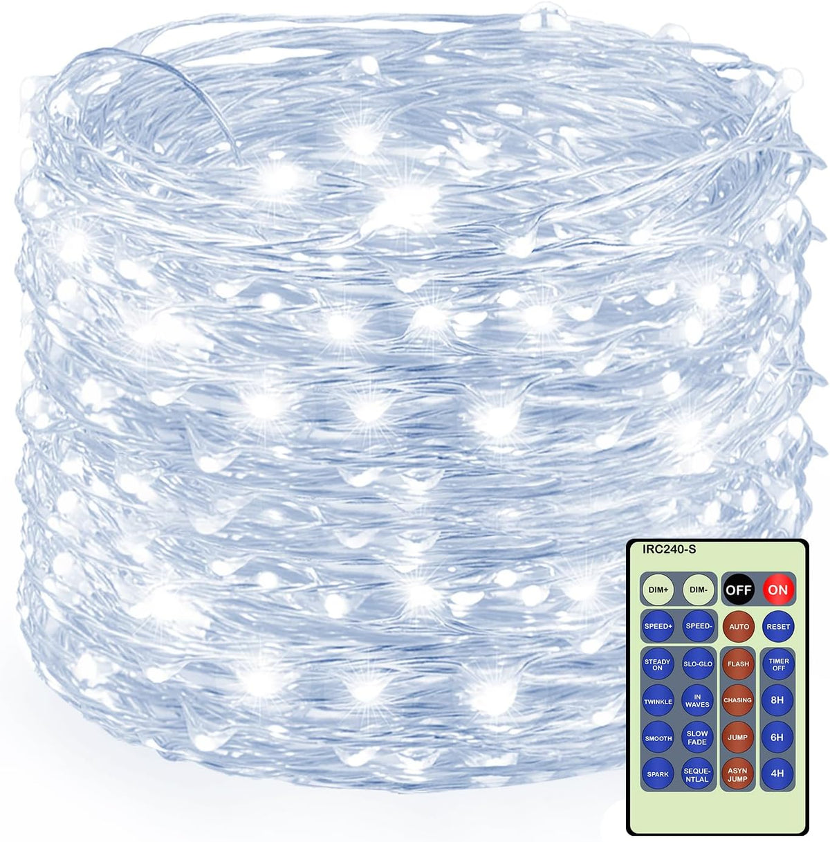 Decute 300Led 99FT Copper Wire Christmas Fairy String Lights Dimmable with Remote Control Starry Lights with UL Cerficated Decorative for Party Wedding Bedroom Yard Christmas Tree Warm White