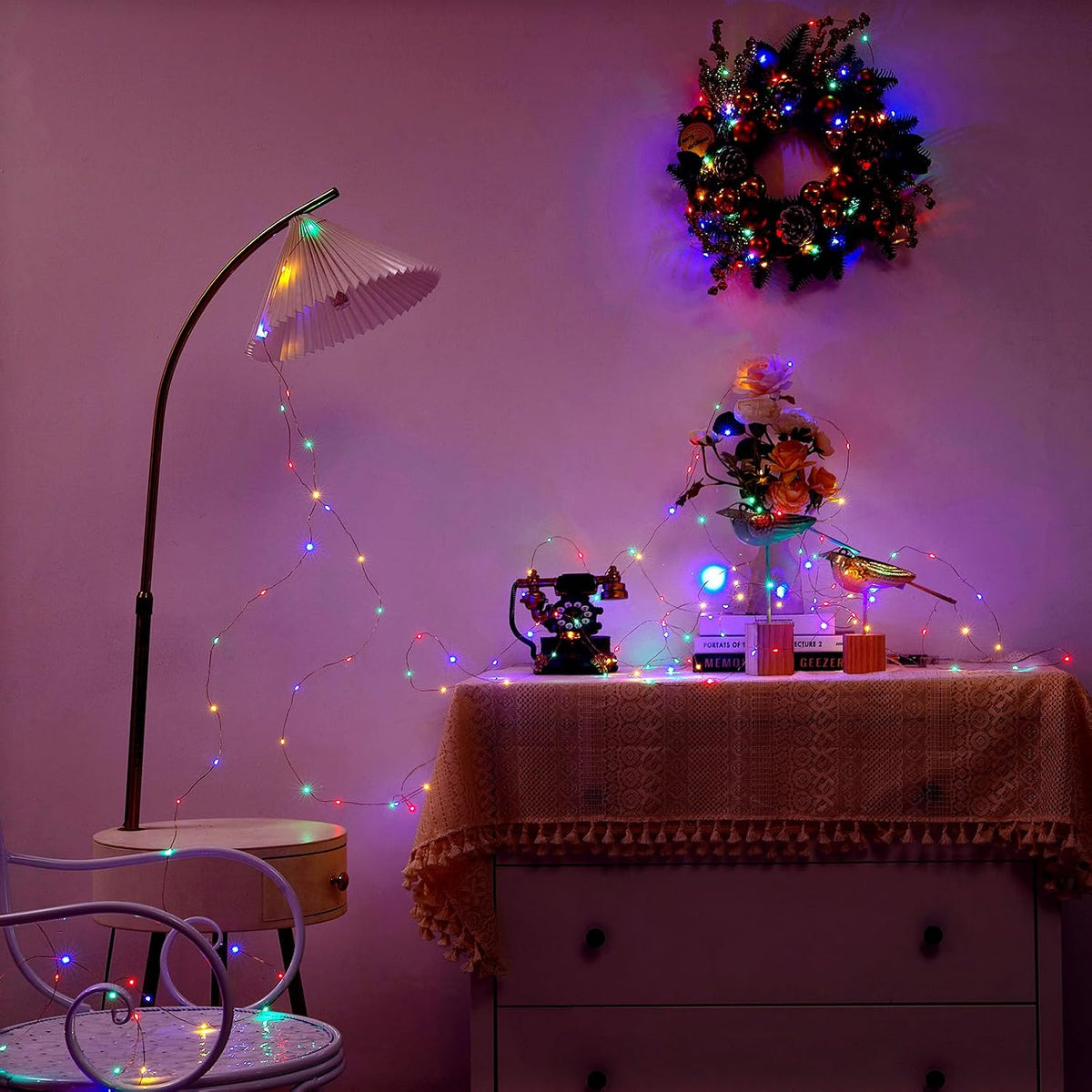 Ariceleo Multicolor 16ft LED Fairy Lights Bundle, 4-Pack, Basic and Upgraded