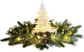 Svndlyn Silver White Pre-Lit Christmas Centerpiece with Woodland Scene | 20 Warm White LEDs, Timer, Frosted Pinecones and Silver Ornaments for Dining Table, Mantel or Console Display