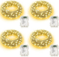 KepStars 4 Pack Fairy String Lights Battery Operated Auto Timer | 16.5ft 50 LED Warm White Twinkle Battery Christmas Lights, 8 Modes, Green Wire Waterproof for Tree Wreath Garland Xmas Decor