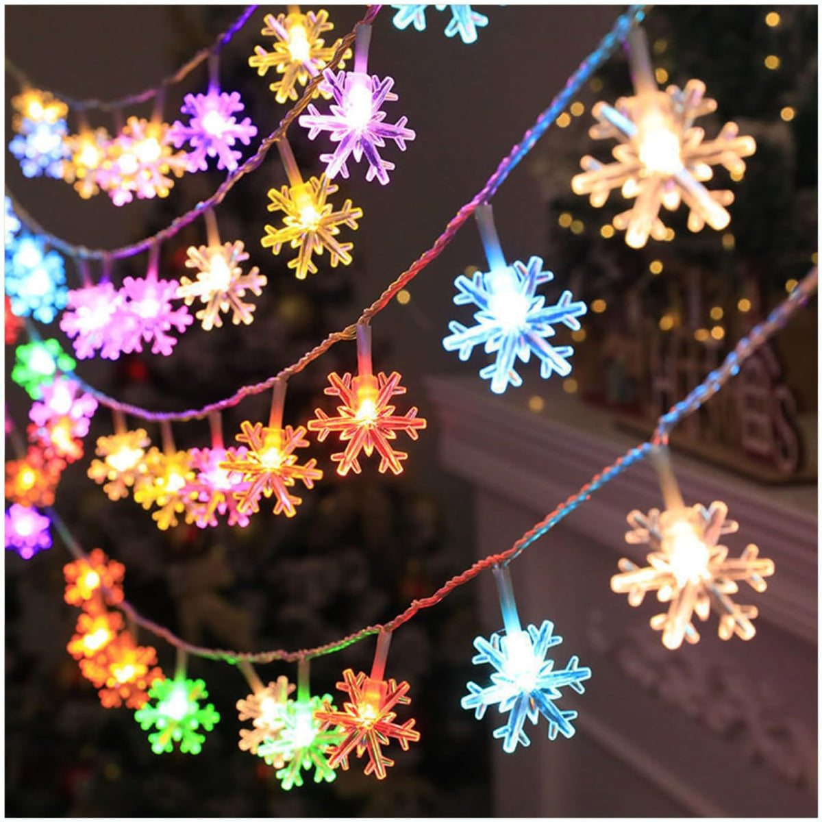CAKERS Christmas Decor String Lights|LED Copper Wire Ambient Lamp|Creative Fairy Lights for Bedroom Home Party Patio,Round(Warm White),3m(9.8ft)-20LED-USB
