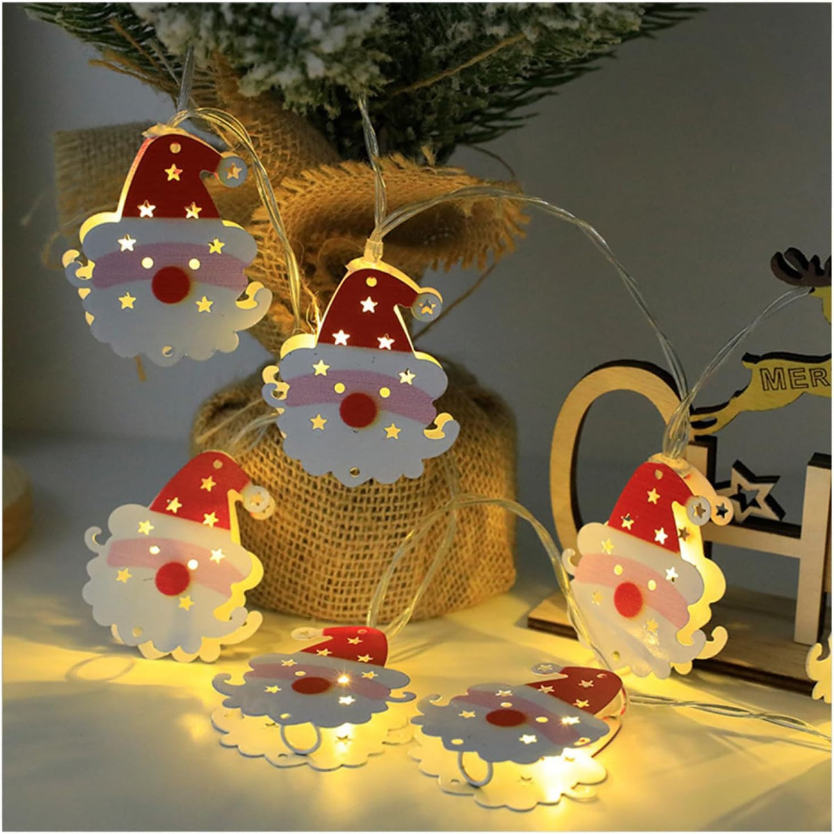 CAKERS Iron Christmas Decor String Light|Warm White Copper Wire Fairy Lights|Beautiful Light Displays for Party Bedroom Patio,A,3m(9.8ft)-20LED-USB