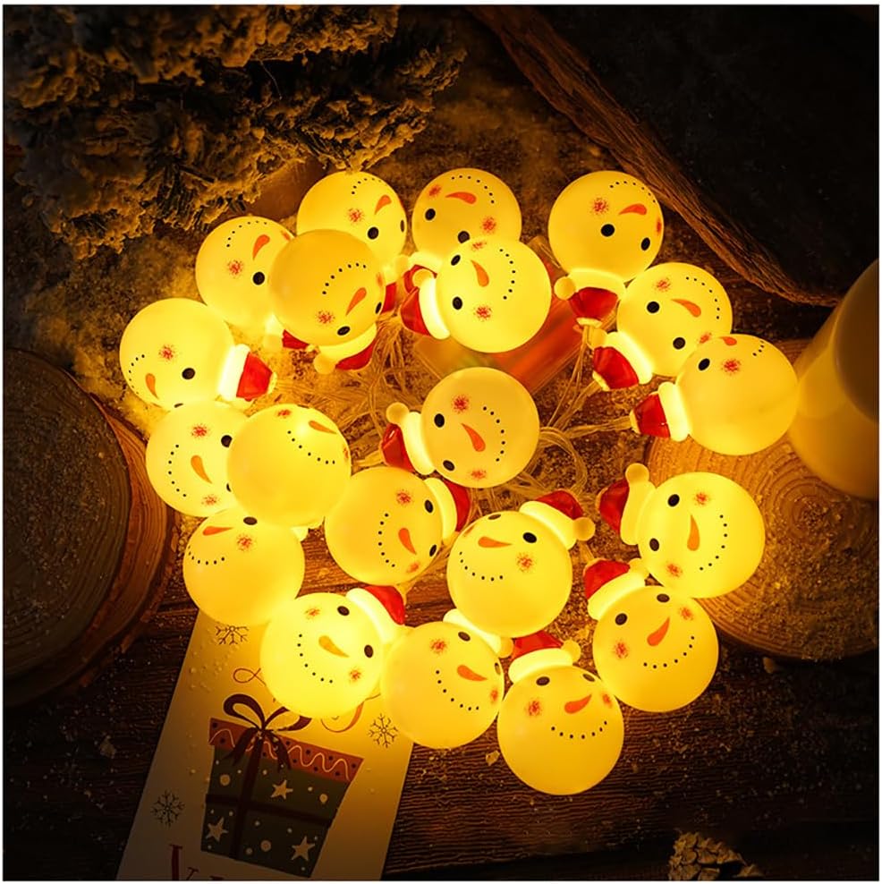 CAKERS Christmas Decor String Lights|Creative Cute Novelty Fairy Lights|Hanging Copper Wire Lights|Night Lights for Birthday Party Xmas Tree Decor,Christmas A,2m(6.5ft)-10LED-Battery