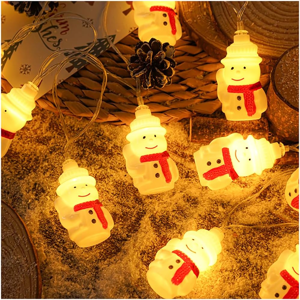 CAKERS Christmas Decor String Lights|Creative Cute Novelty Fairy Lights|Hanging Copper Wire Lights|Night Lights for Birthday Party Xmas Tree Decor,Christmas A,2m(6.5ft)-10LED-Battery