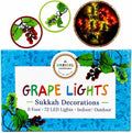 Grape Vine String Lights, 72 LED Grape Lights, 9' Feet Long, Fruit String Lights for Kitchen, Home Wine Cabinet, Sukkah Decorations, 8 Cluster Purple and Green Grapes Lights (Single)