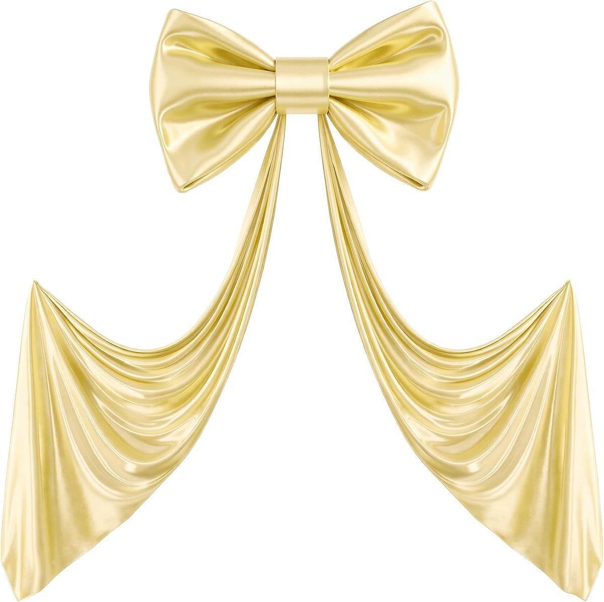 Giant Ivory Bow for Backdrop 80x24 Inches Large Satin Ribbon Bow Wall Decor for Wedding Birthday Baby Shower Party Photo Booth, Washable Reusable Big Bow for Nursery Bedroom Door Hanging Decoration
