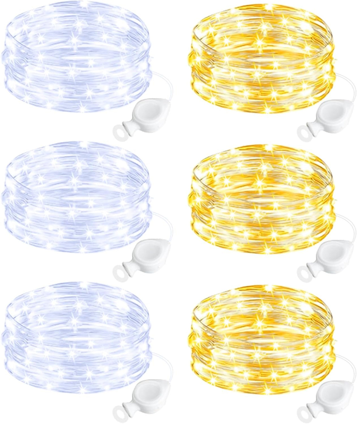 btfarm 100 Pack Fairy Lights Battery Operated, 7FT 20 LED Mini String Lights Waterproof Silver Wire for Mason Jars Centerpiece Table Crafts Bedroom Christmas Decoration, Warm White