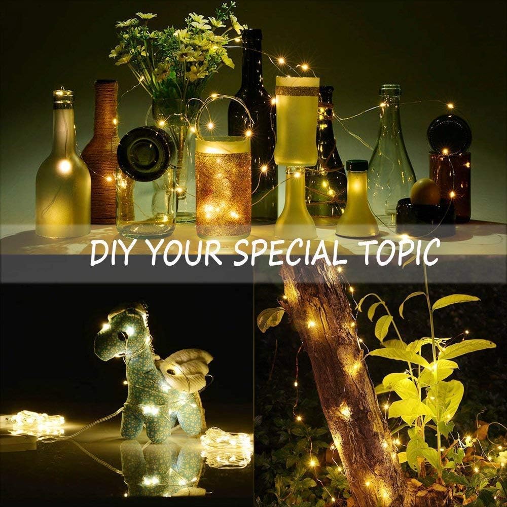 Fairy Lights Battery Operated 3.3FT 1M 10LED String Lights Waterproof Twinkle Lights for Christmas Bedroom DIY Crafts Wedding Party Decor
