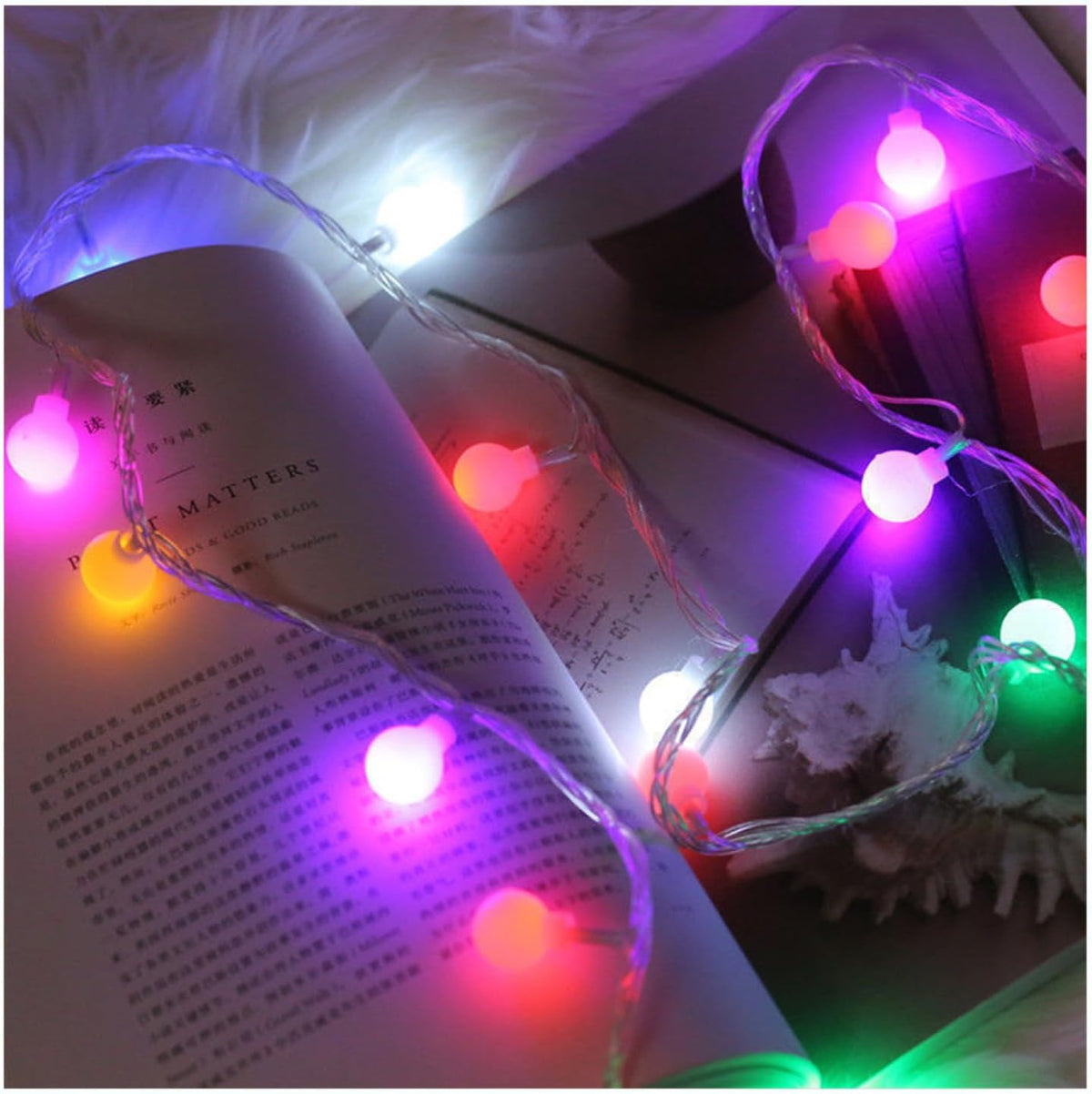 CAKERS Christmas Decor String Lights|LED Copper Wire Ambient Lamp|Creative Fairy Lights for Bedroom Home Party Patio,Round(Warm White),3m(9.8ft)-20LED-USB
