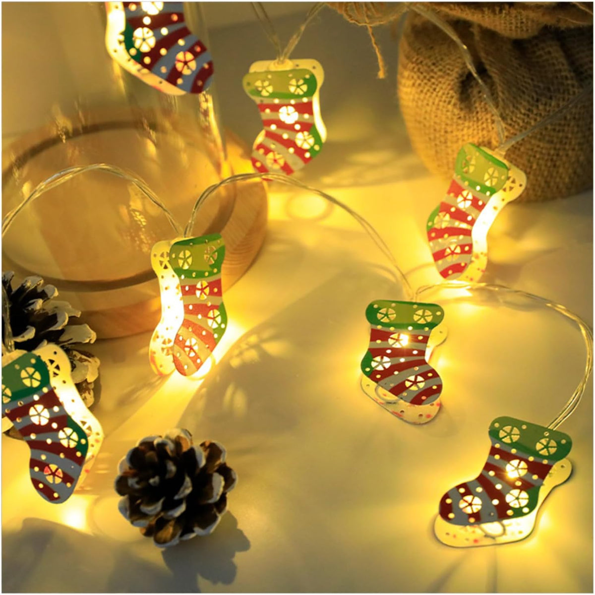 Fairy Lights, Iron Christmas Decor String Light Warm White Copper Wire Fairy Lights Beautiful Light Displays for Party Bedroom Patio
