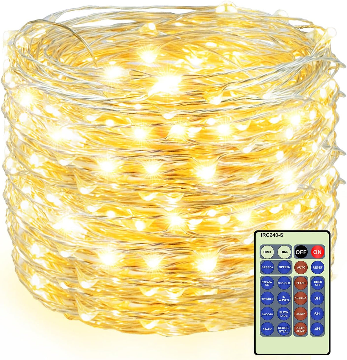 Decute 500LED 164ft Fairy String Lights Cool White Christmas Light Silver Wire with Remote, Firefly Lights Starry Light for DIY Christmas Tree Costume Wedding Party Table Centerpiece Decor