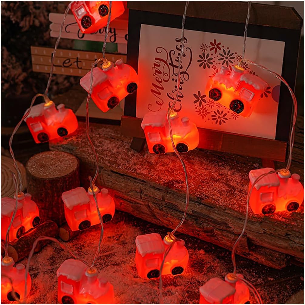 CAKERS Christmas Decor String Lights|Creative Cute Novelty Fairy Lights|Hanging Copper Wire Lights|Night Lights for Birthday Party Xmas Tree Decor,Christmas A,2m(6.5ft)-10LED-Battery