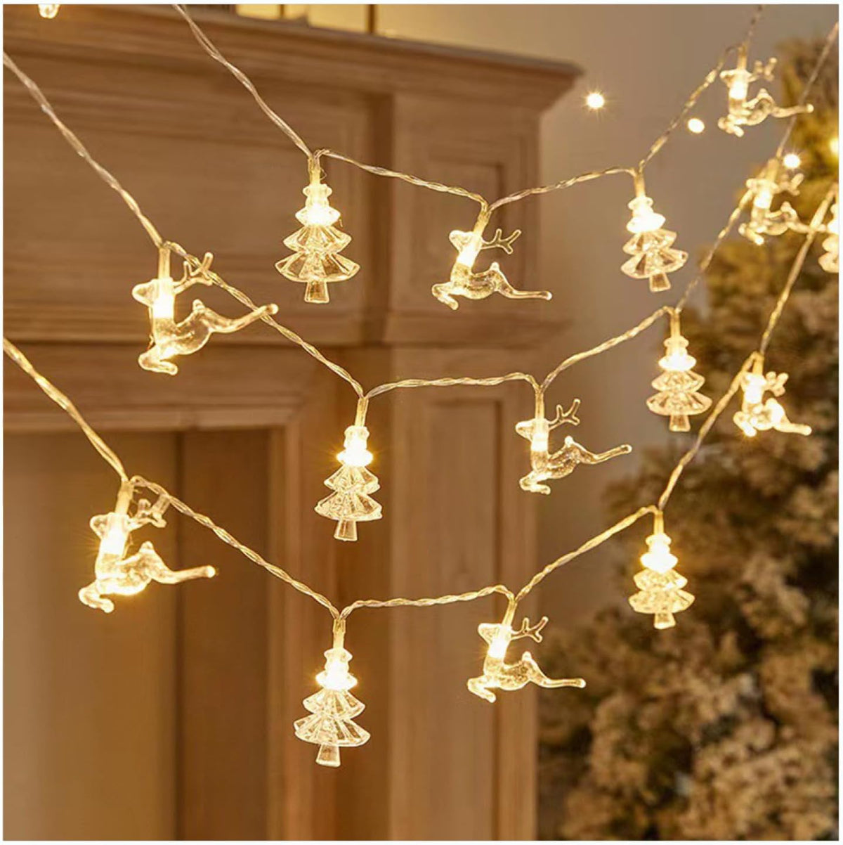 CAKERS Christmas Decor String Lights|LED Copper Wire Ambient Lamp|Creative Fairy Lights for Bedroom Home Party Patio,Round(Warm White),3m(9.8ft)-20LED-USB