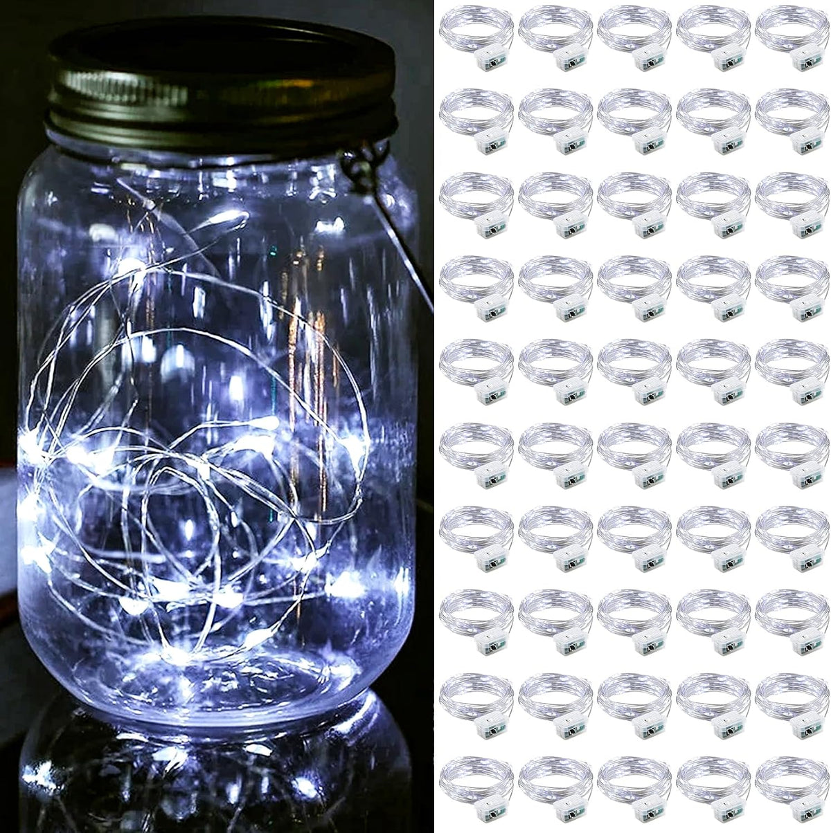 ZGWJ 24 Pack Multicolor Fairy Lights, Mini String Lights | Battery Operated 7 FT 20 LED Waterproof 3 Modes for DIY, Parties, Wedding, Halloween, Christmas Decoration