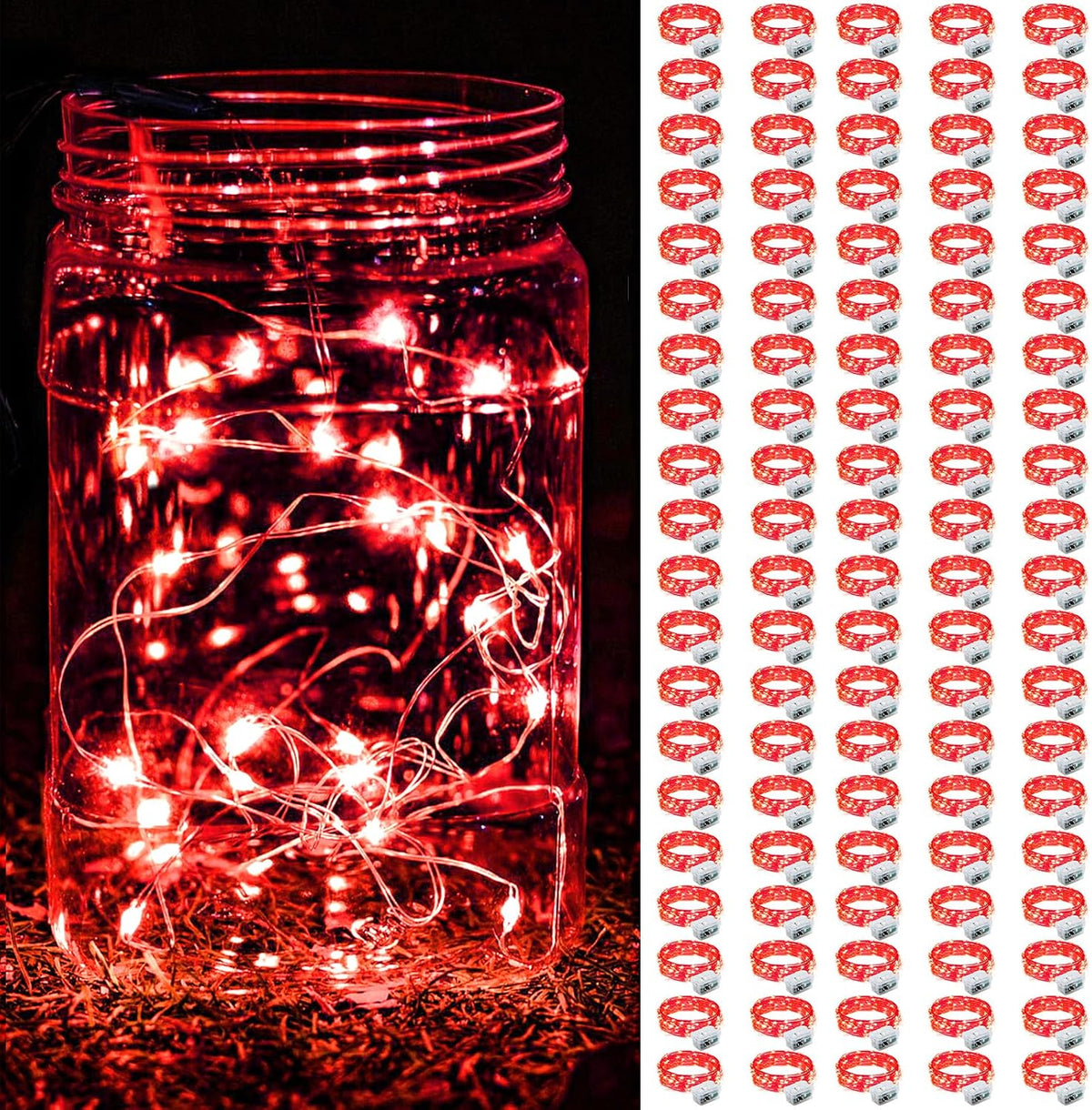 ZGWJ 24 Pack Multicolor Fairy Lights, Mini String Lights | Battery Operated 7 FT 20 LED Waterproof 3 Modes for DIY, Parties, Wedding, Halloween, Christmas Decoration