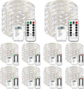 Tuanse 10 Pack Fairy Lights Remote Control Battery Operated,Cool White | 16.4 Ft 50 LED Each Strand, Timer Auto on off, Twinkle Copper Wire for Christmas Bedroom Garden Party Decor, Battery Powered