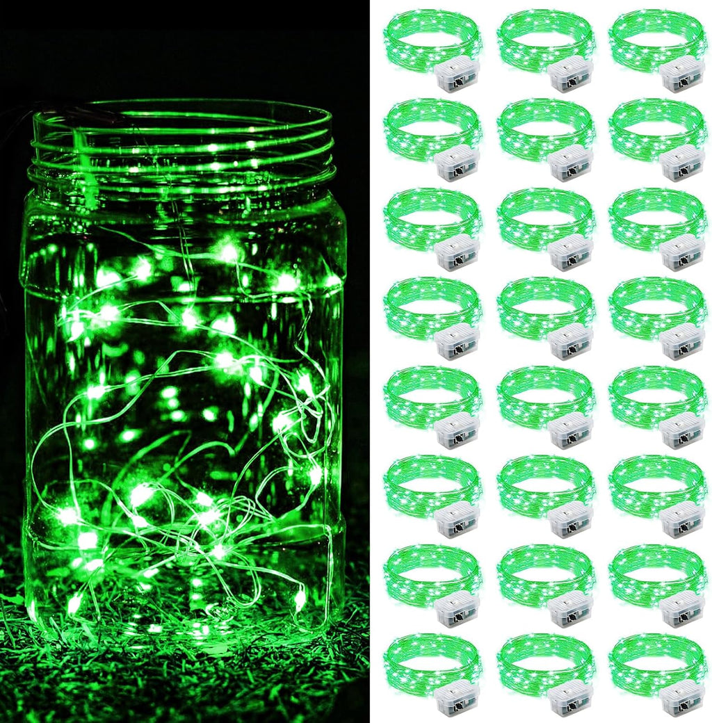 ZGWJ 24 Pack Multicolor Fairy Lights, Mini String Lights | Battery Operated 7 FT 20 LED Waterproof 3 Modes for DIY, Parties, Wedding, Halloween, Christmas Decoration