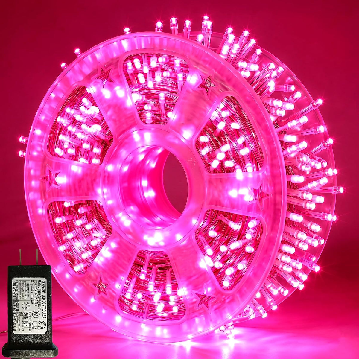 Pooqla 500 LED Warm White String Lights Indoor Outdoor, 164 ft Christmas Lights Plug in with Timer, Connectable 8 Modes Waterproof Clear Wire Twinkle Fairy Lights for Bedroom Party Classroom Decor