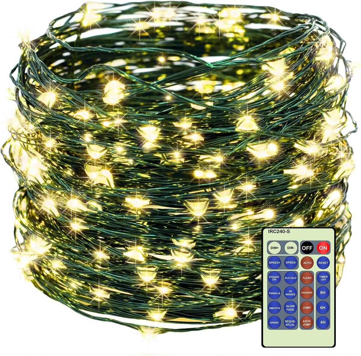 Decute 500LED 164ft Fairy String Lights Cool White Christmas Light Silver Wire with Remote, Firefly Lights Starry Light for DIY Christmas Tree Costume Wedding Party Table Centerpiece Decor
