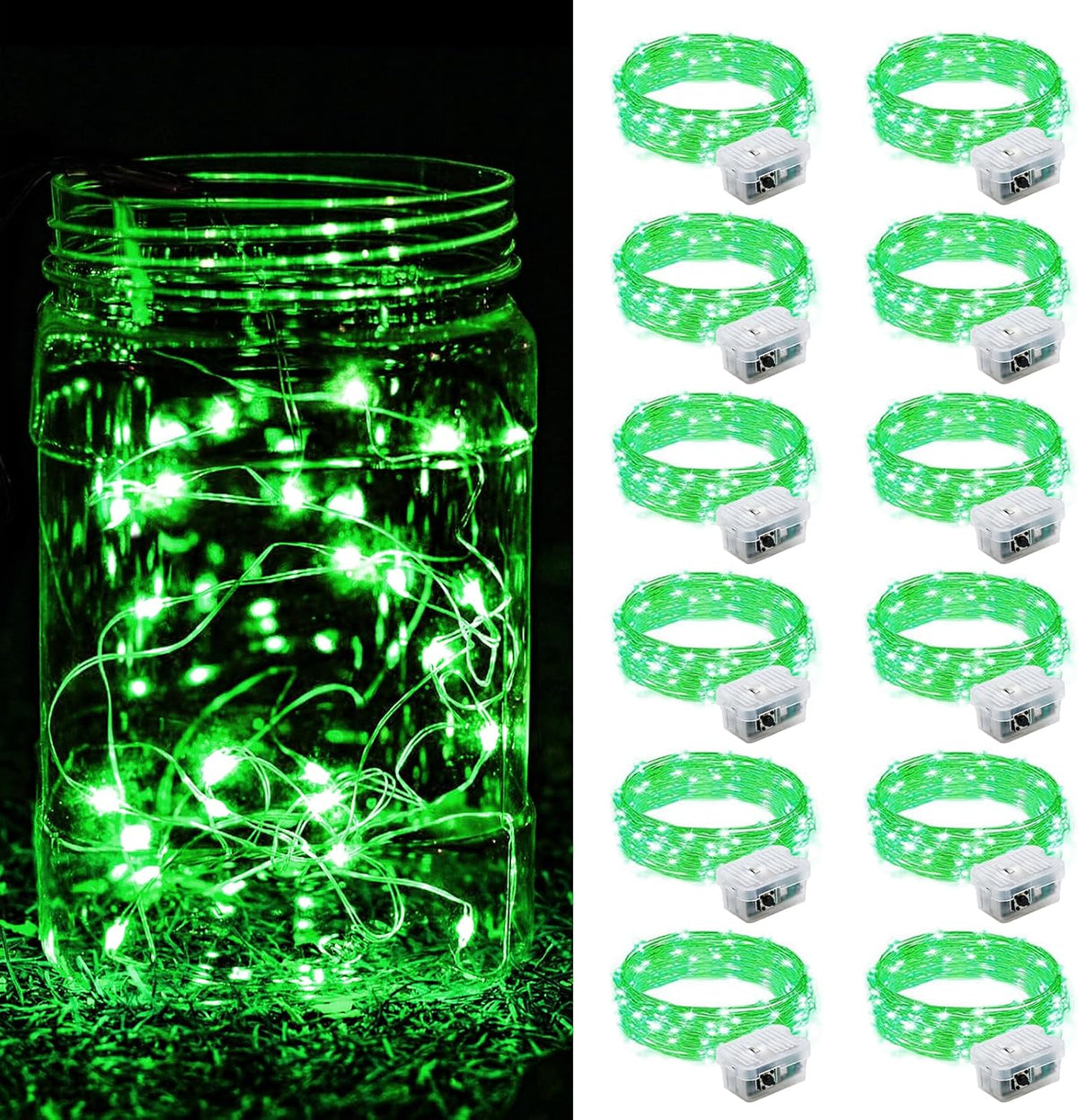 ZGWJ 24 Pack Multicolor Fairy Lights, Mini String Lights | Battery Operated 7 FT 20 LED Waterproof 3 Modes for DIY, Parties, Wedding, Halloween, Christmas Decoration