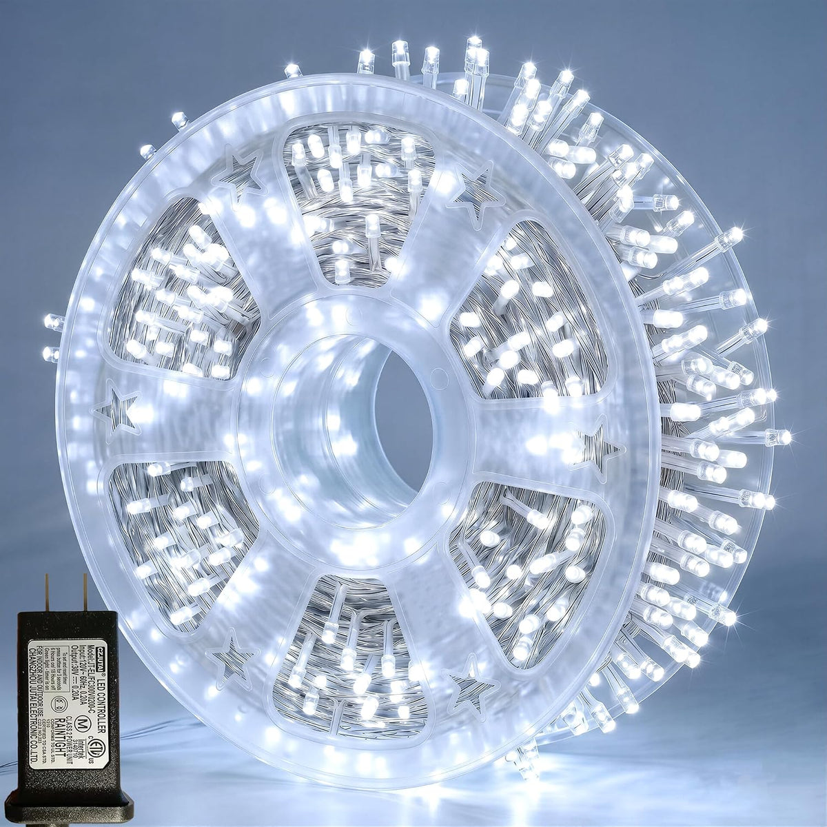 Pooqla 500 LED Warm White String Lights Indoor Outdoor, 164 ft Christmas Lights Plug in with Timer, Connectable 8 Modes Waterproof Clear Wire Twinkle Fairy Lights for Bedroom Party Classroom Decor