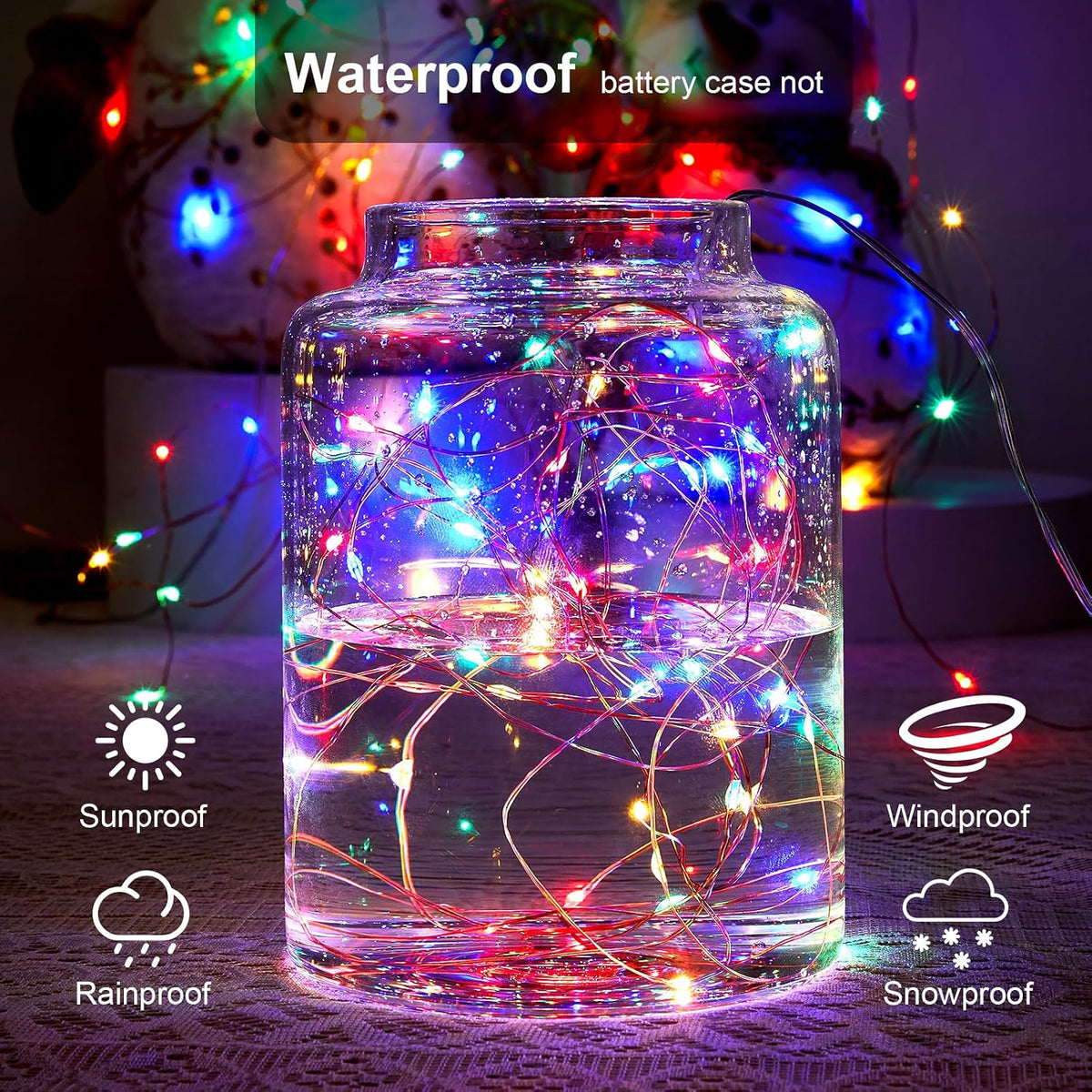 Ariceleo Multicolor 16ft LED Fairy Lights Bundle, 4-Pack, Basic and Upgraded