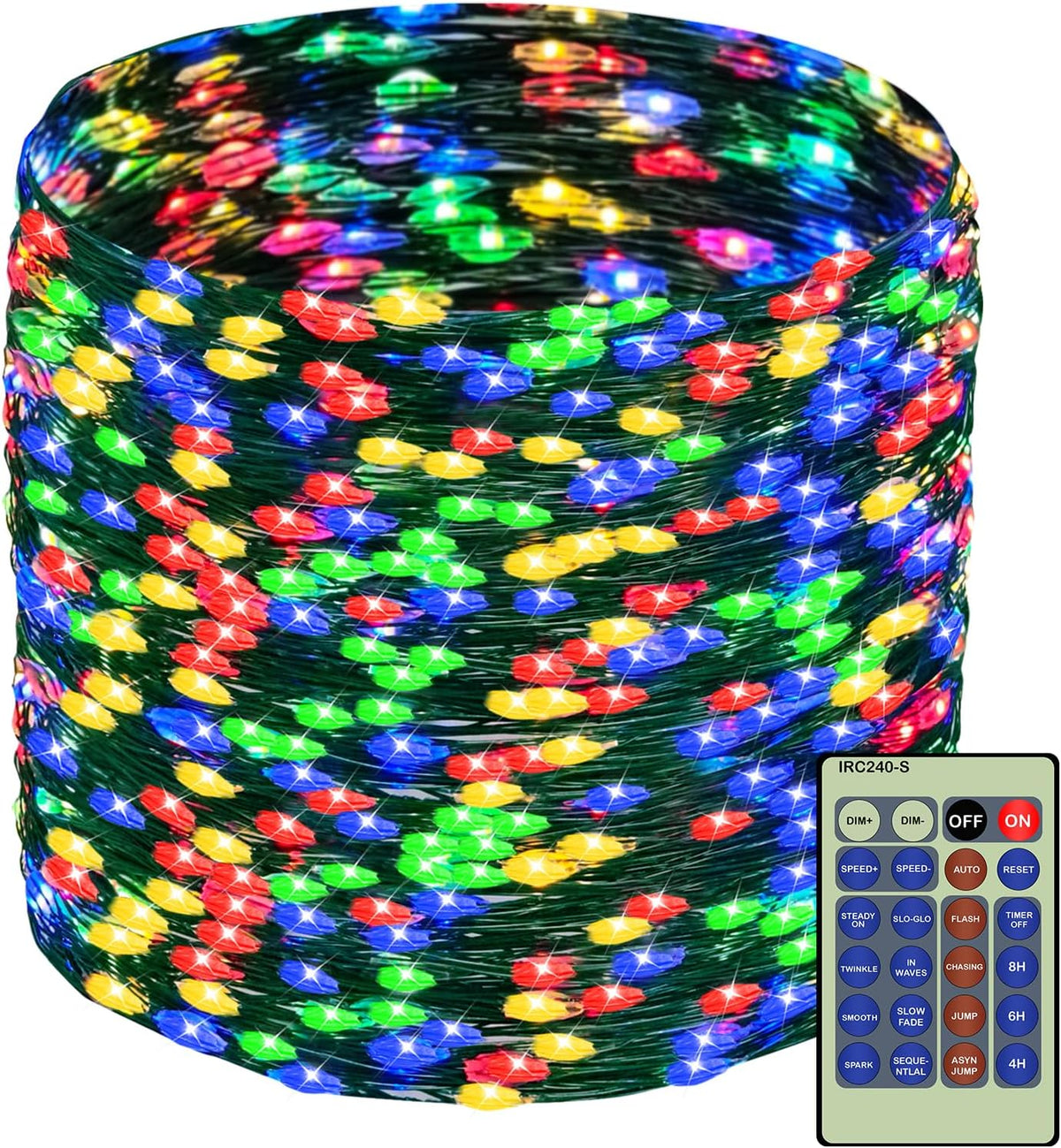 Decute 500LED 164ft Fairy String Lights Cool White Christmas Light Silver Wire with Remote, Firefly Lights Starry Light for DIY Christmas Tree Costume Wedding Party Table Centerpiece Decor
