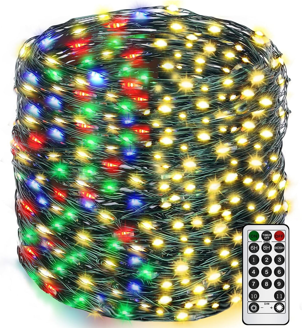 Decute 500LED 164ft Fairy String Lights Cool White Christmas Light Silver Wire with Remote, Firefly Lights Starry Light for DIY Christmas Tree Costume Wedding Party Table Centerpiece Decor