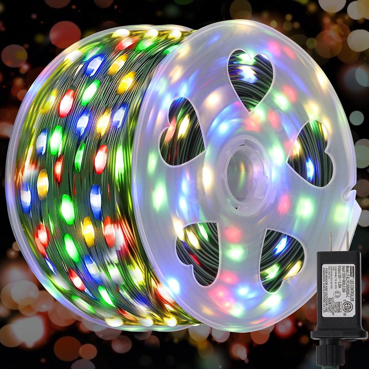 WATERGLIDE Extra Long 328 FT Halloween Lights, 1000 LED Outdoor Fairy String Light, Green PVC Copper Wire Christmas Lights, Plug in 8 Modes & Waterproof for Tree Party Home Yard Decor, Purple