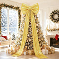 Halloween Giant Bow Decor Black Christmas Tree Topper Decor Sequin Big Bows with Long Ribbon 75 x 23 Inch Large Sparkly Bow for Halloween Front Door Wreath Party Backdrop Christmas Tree Topper Decor