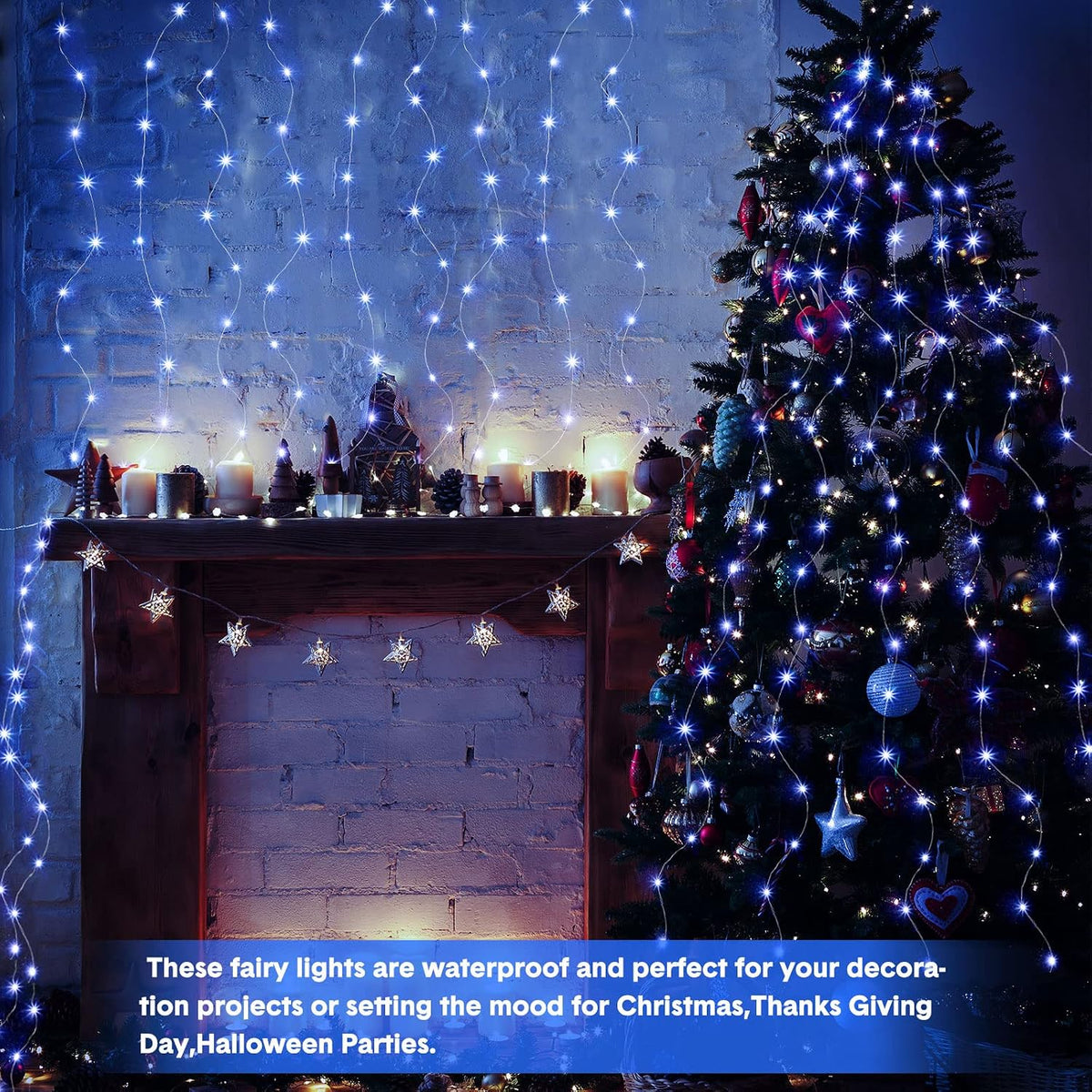 Tuanse 10 Pack Fairy Lights Remote Control Battery Operated,Cool White | 16.4 Ft 50 LED Each Strand, Timer Auto on off, Twinkle Copper Wire for Christmas Bedroom Garden Party Decor, Battery Powered