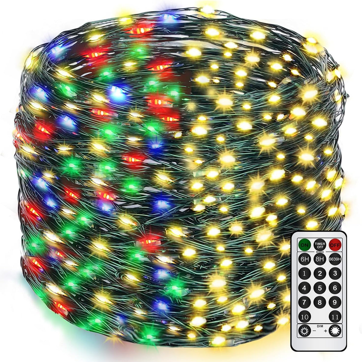 Decute 500LED 164ft Fairy String Lights Cool White Christmas Light Silver Wire with Remote, Firefly Lights Starry Light for DIY Christmas Tree Costume Wedding Party Table Centerpiece Decor