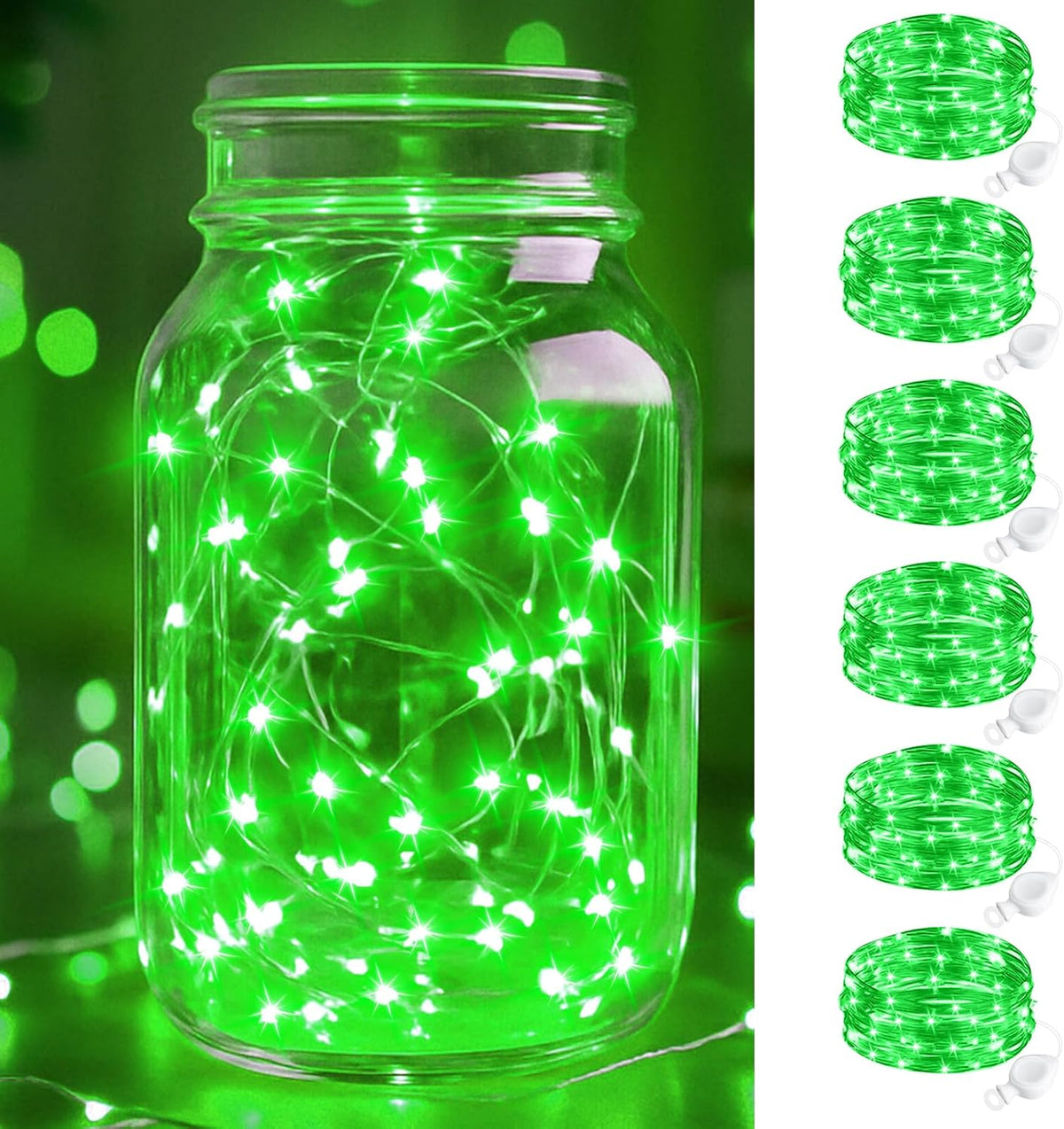 btfarm 100 Pack Fairy Lights Battery Operated, 7FT 20 LED Mini String Lights Waterproof Silver Wire for Mason Jars Centerpiece Table Crafts Bedroom Christmas Decoration, Warm White