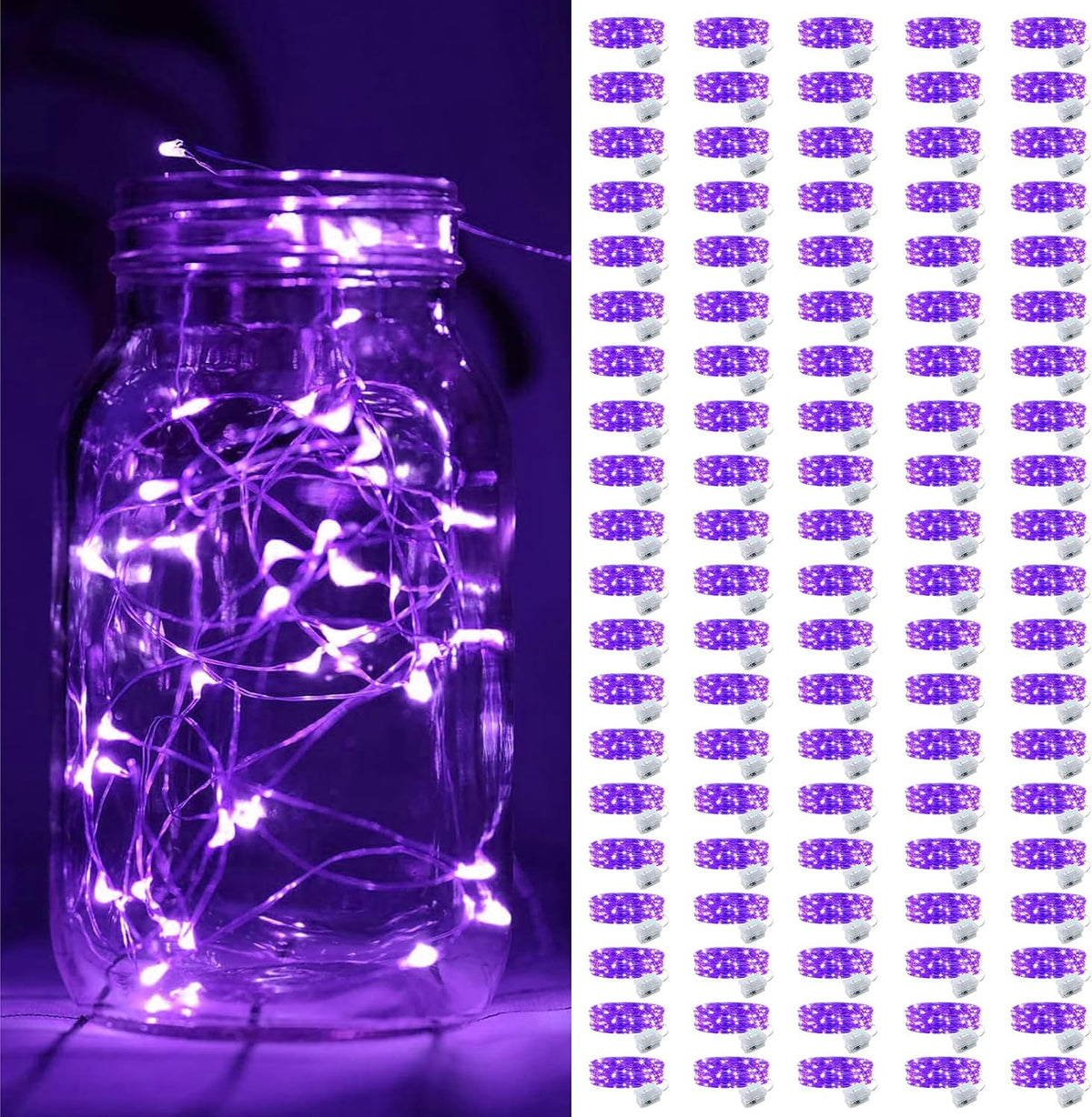 ZGWJ 24 Pack Multicolor Fairy Lights, Mini String Lights | Battery Operated 7 FT 20 LED Waterproof 3 Modes for DIY, Parties, Wedding, Halloween, Christmas Decoration