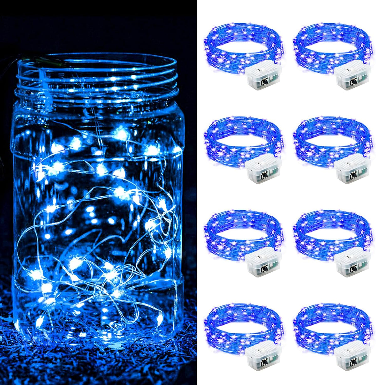ZGWJ 24 Pack Multicolor Fairy Lights, Mini String Lights | Battery Operated 7 FT 20 LED Waterproof 3 Modes for DIY, Parties, Wedding, Halloween, Christmas Decoration