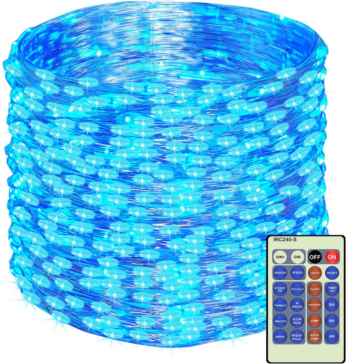 Decute 500LED 164ft Fairy String Lights Cool White Christmas Light Silver Wire with Remote, Firefly Lights Starry Light for DIY Christmas Tree Costume Wedding Party Table Centerpiece Decor