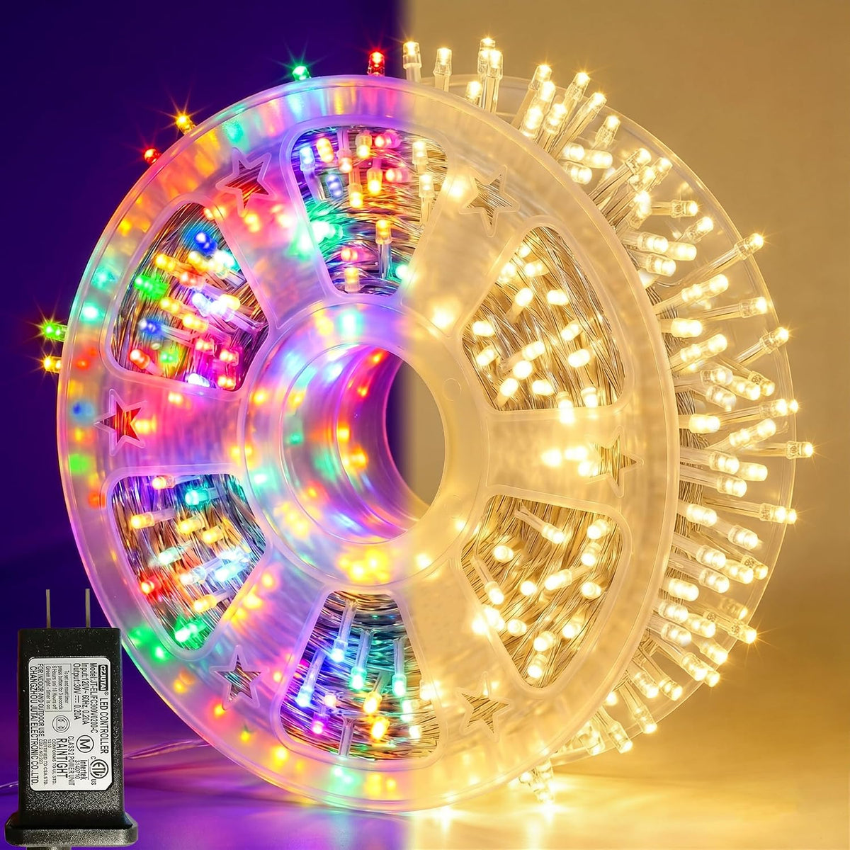 Pooqla 500 LED Warm White String Lights Indoor Outdoor, 164 ft Christmas Lights Plug in with Timer, Connectable 8 Modes Waterproof Clear Wire Twinkle Fairy Lights for Bedroom Party Classroom Decor