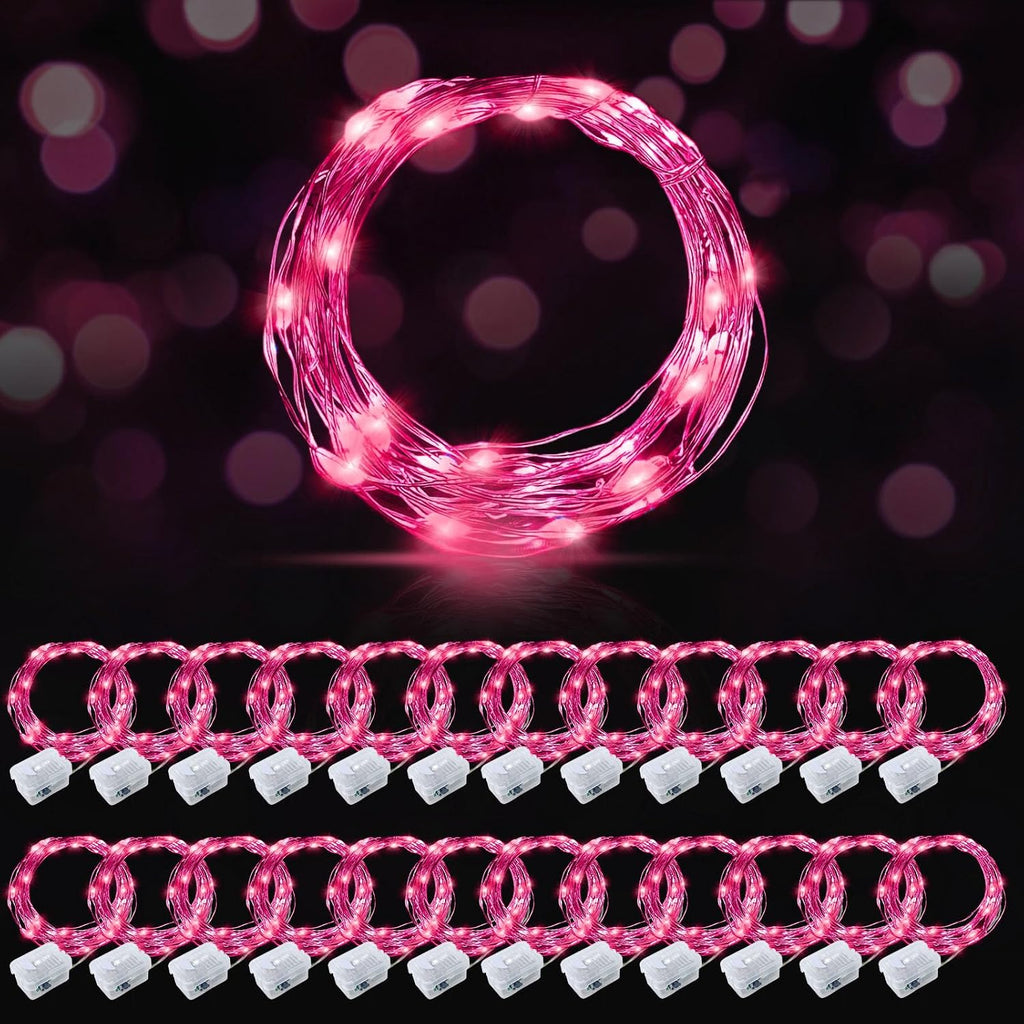 AIKEI 48 Pack LED Fairy Lights Battery Operated, Mini String Lights Waterproof 7 Feet 20 Led Firefly Starry Lighting for Wedding Party Bedroom Garden Halloween Christmas Decoration Colorful