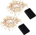 LumaBase Battery Operated LED Firecracker Fairy String Lights - Copper, 100 Lights on 60 Cord, Set of 2, 65102