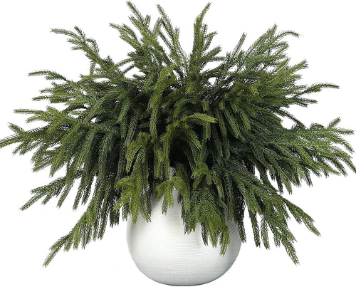 16Pcs 18Lifelike Touch Artificial Norfolk Pine Branches for Vase Christmas | Faux Christmas Norfolk Pine Stems,Fake Greenery Cedar Pine Picks,for Table DIY Garland Wreath Indoor Home Xmas Holiday Decor